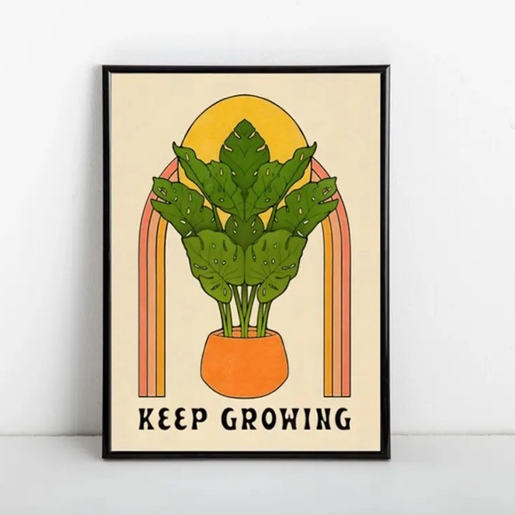 Canvas Keep Growing Inspirational Bold Art Print - Picture 6 of 7